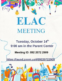 ELAC Meeting Flyer - Spanish
